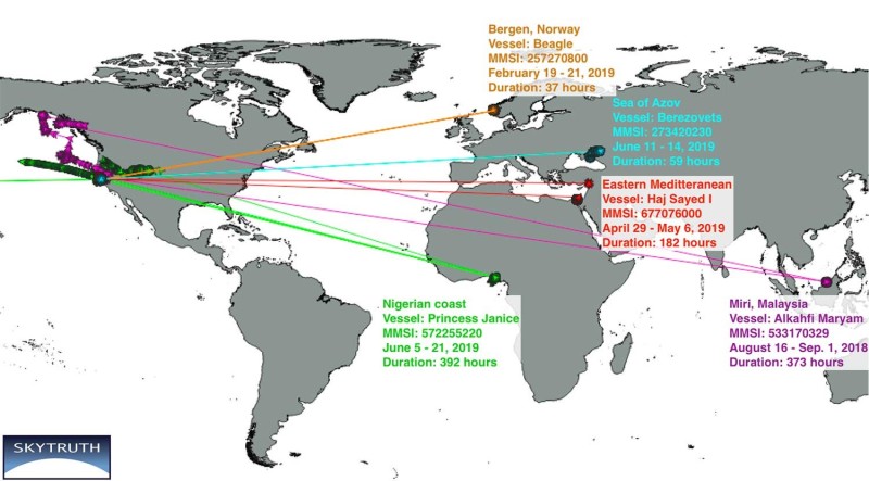Circle Spoofing Blog 3 Vessels of different kinds appear to teleport to California
