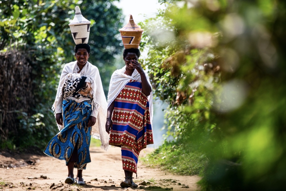 Local village women walking to market