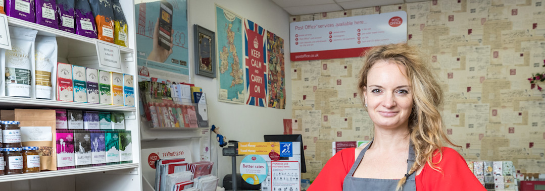 Eleanor Connor inside Whitehouse Road Post Office Eleanor Connor inside Whitehouse Road Post Office