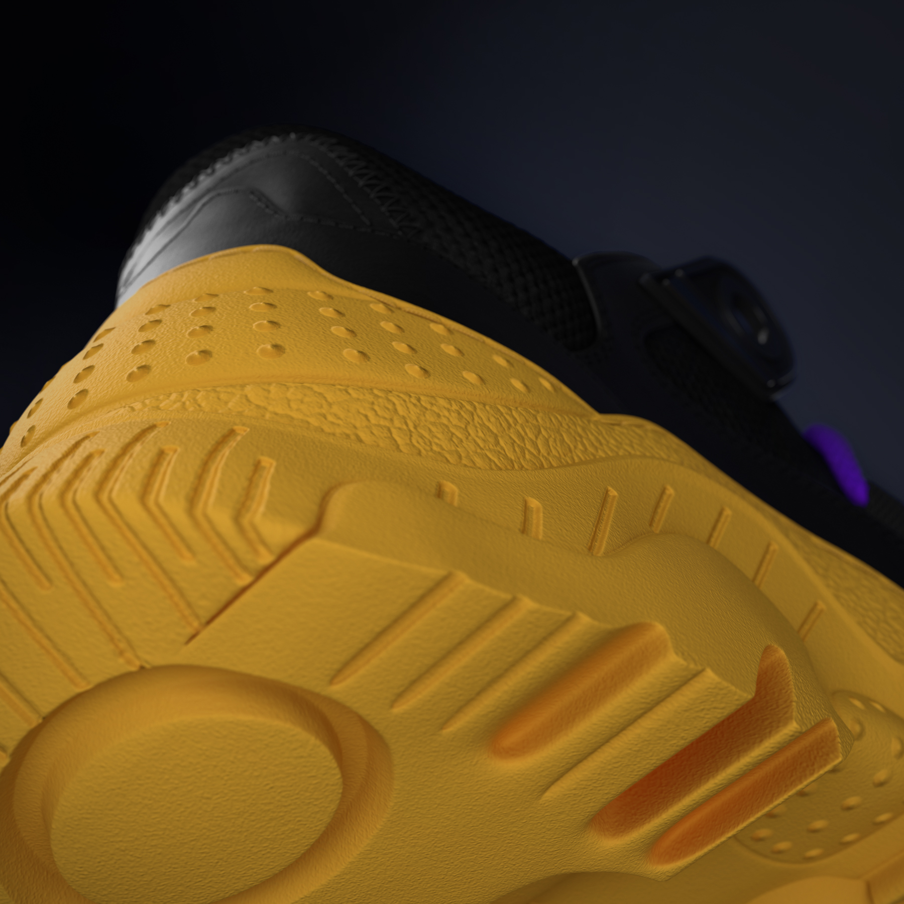 Sneaker's sole detail, down view.