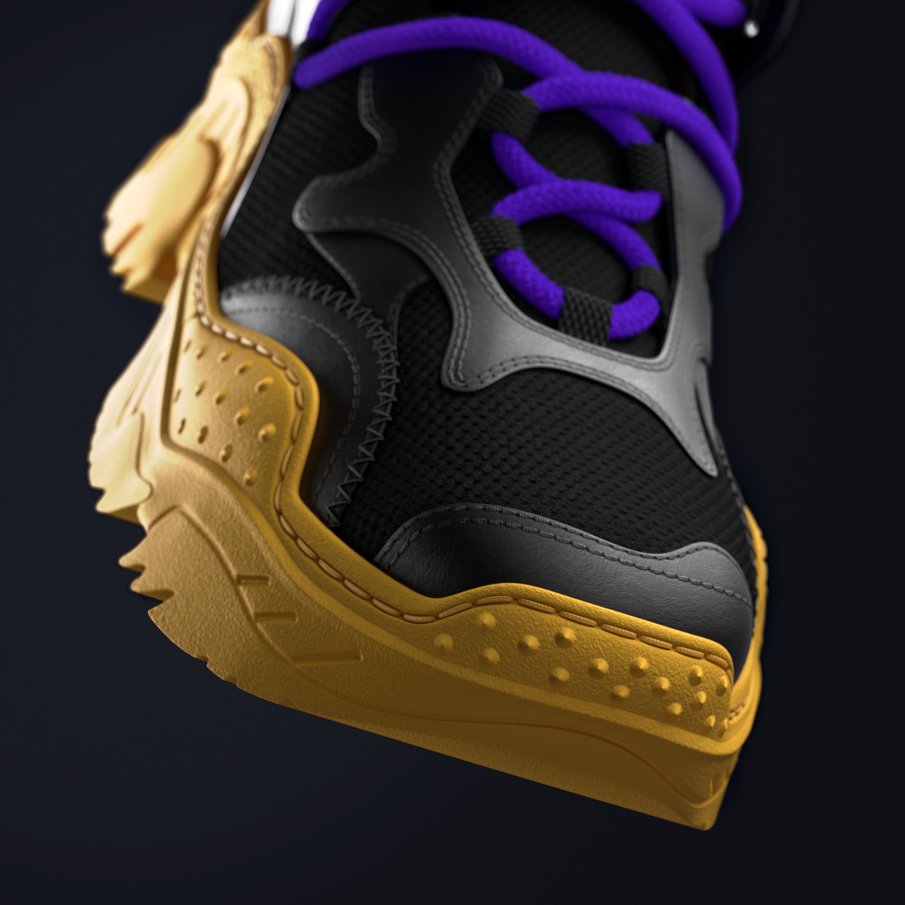 Sneaker's front view.
