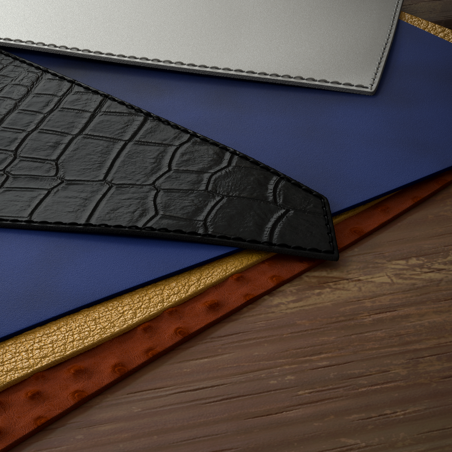 Close-up of materials sheets cut on a table
