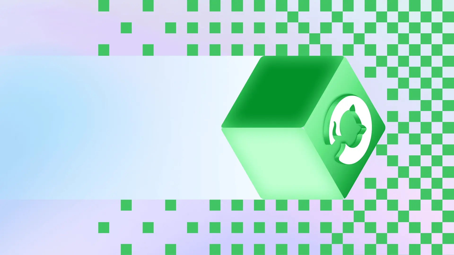 Decorative background featuring the GitHub invertocat logo on a geometric cube.