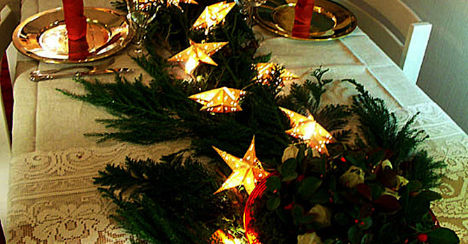 Adventsmiddag med dekoration.Foto och arr: Sylvia Svensson