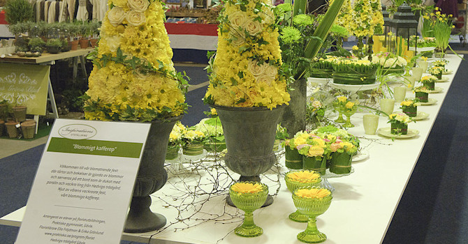 Hela bordet med Blommigt kafferep. Min favorit bland festborden.
Foto: Gomer