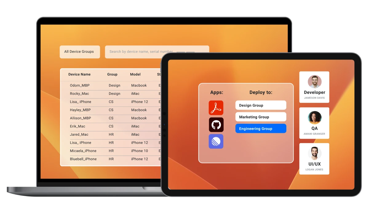 laptop and ipad demonstrating remote app deployment