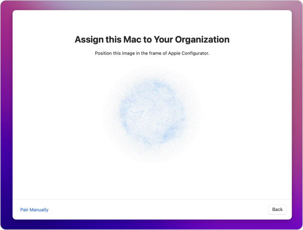 Assign this Mac to your organization window