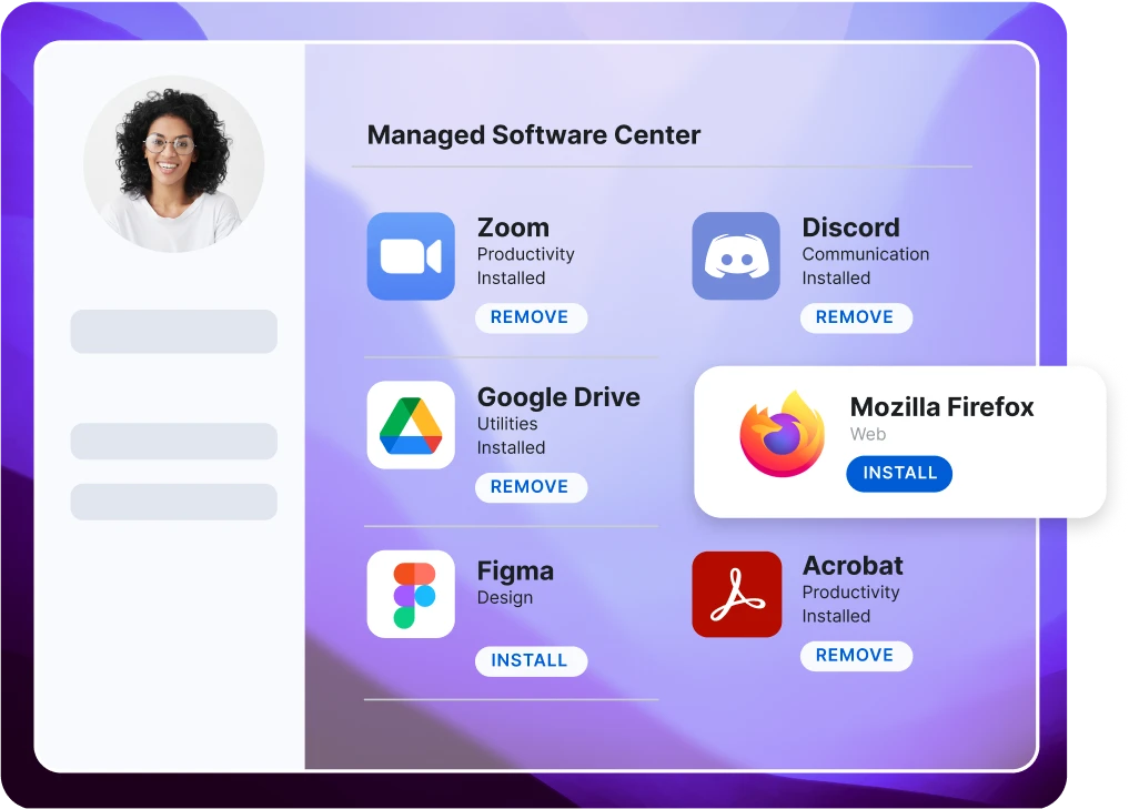 Stylized app screen showing different applications that need to be installed