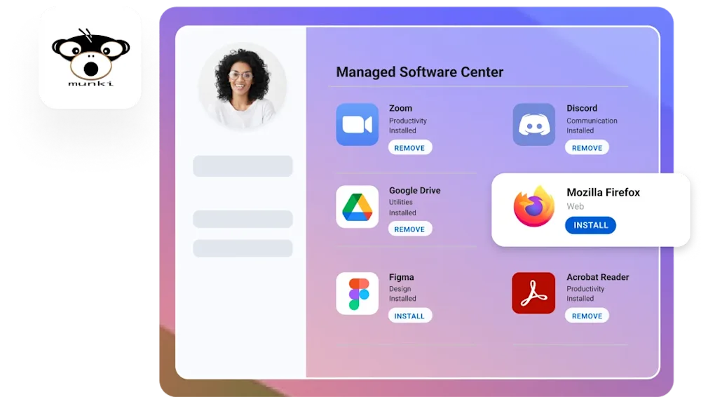 ui mockup of managed software center and munki integration comparisons