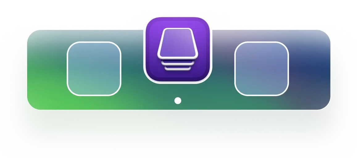 mock of apps green purple