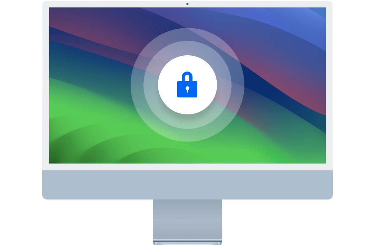 monitor with icon of lock
