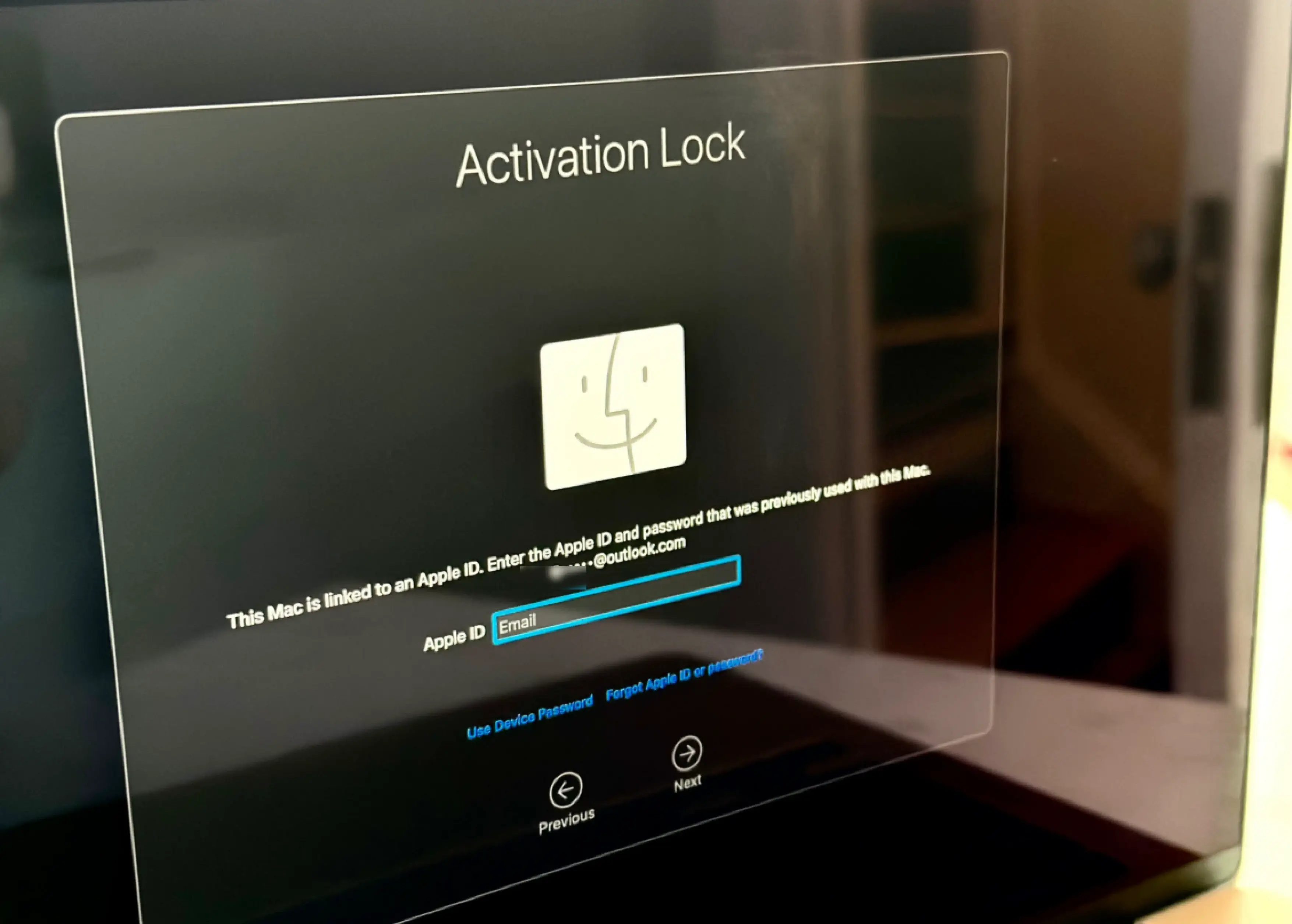 Activation Lock screen displayed after Erase and after attempt to contact Apple Servers upon start up. 

Source: x.com @RDKLInc