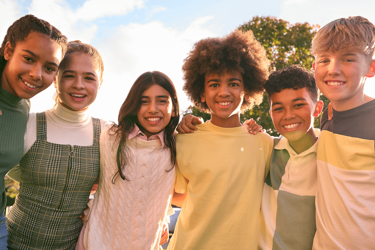 Kids taking a selfie together outside. Kids taking a selfie together outside.