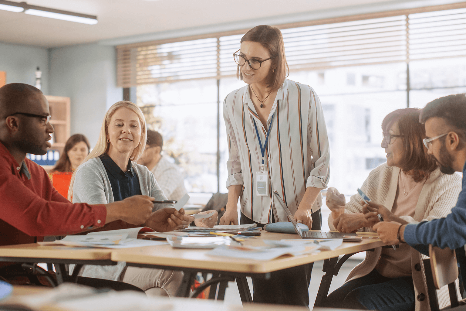 District leaders working together. District leaders working together.