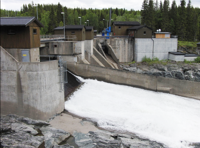 Åsmulfoss kraftstasjon fra utsiden