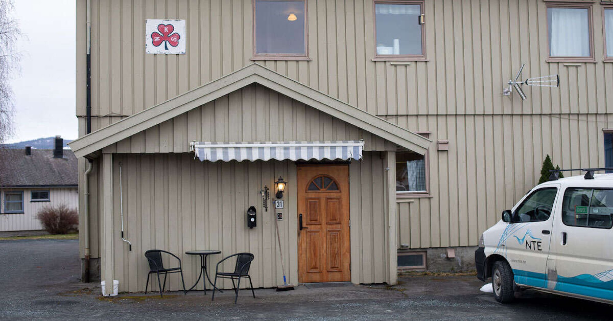 Inngangspartiet til sanitetshuset i Nordgata i Verdal sentrum