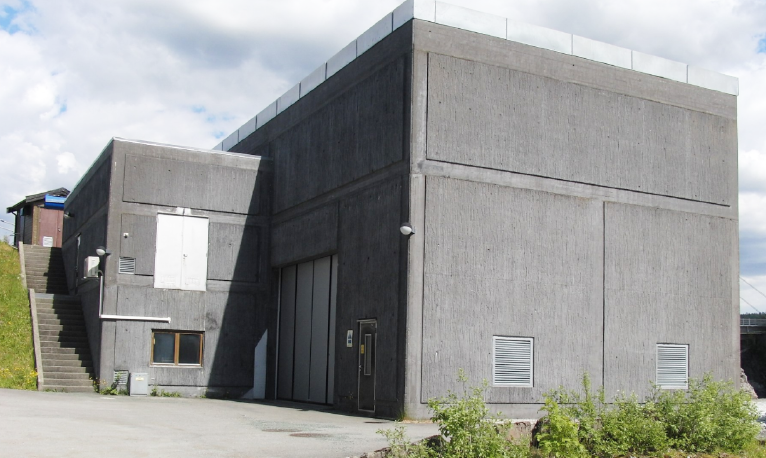 Øvre-Fiskumfoss kraftstasjon kraftstasjon fra utsiden