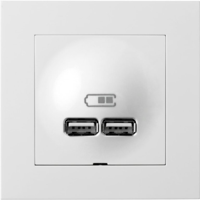 Stikkontakt med to USB-ladere