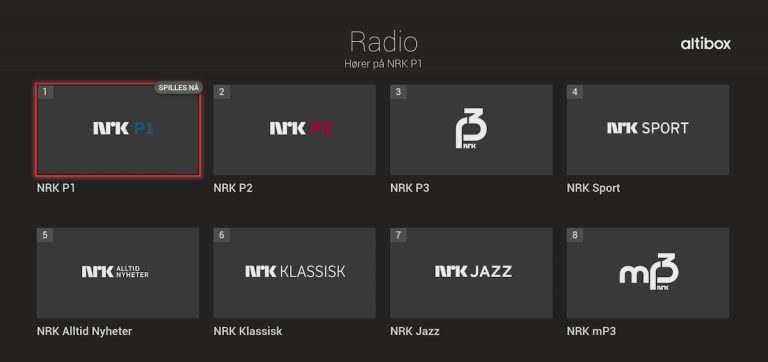 Radiokanaler pÄ Altibox