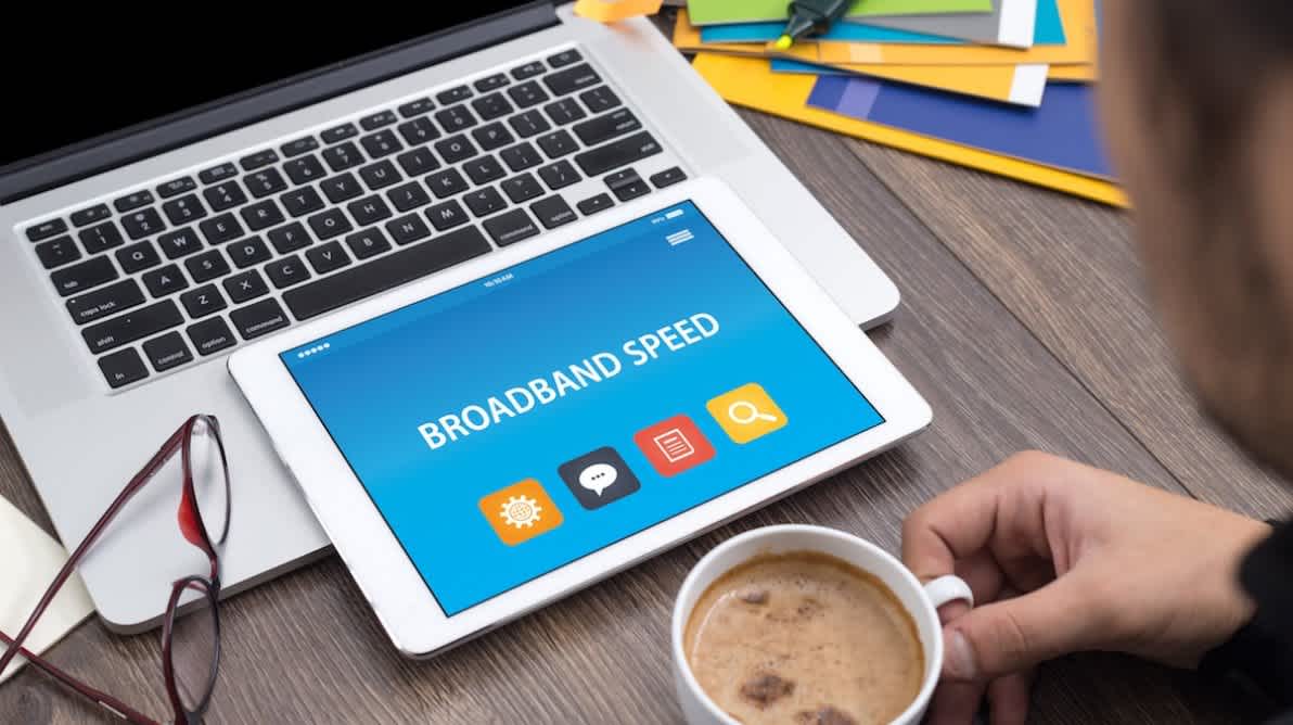 iPad som sjekker hastigheten pÄ internettet