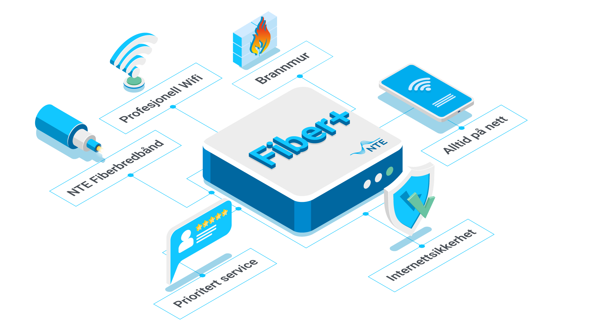 Illustrasjon av elementene i Fiber+