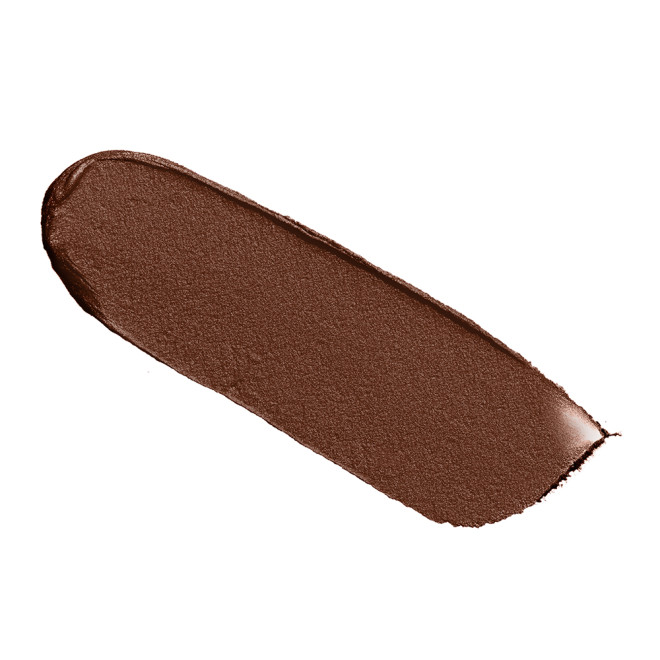 Swatch of a cream eyeshadow in a chocolate brown shade. 
