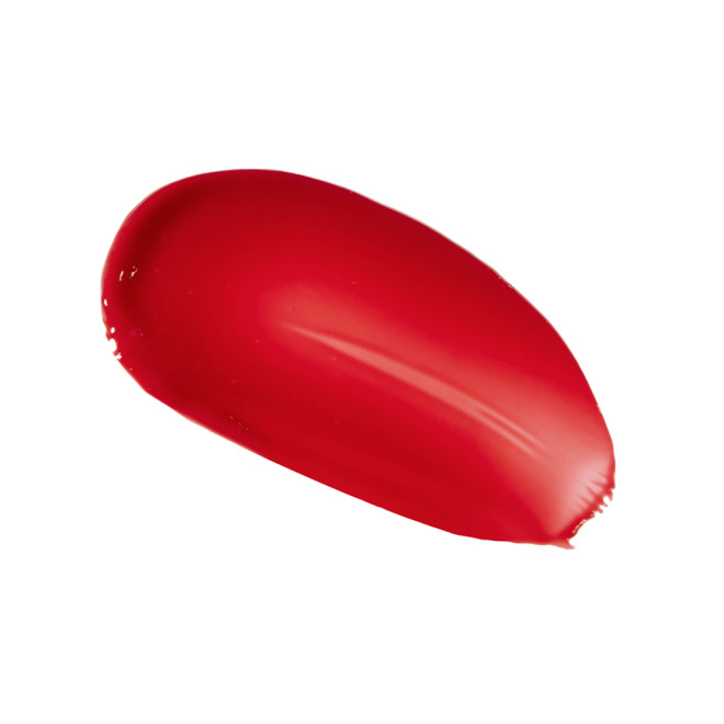 Swatch of a creamy lip and cheek tint in a vibrant red shade.