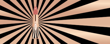 Hot Lips 2.0 In Love With Olivia lipstick and print background Full Bleed Hot Lips 2.0 In Love With Olivia lipstick