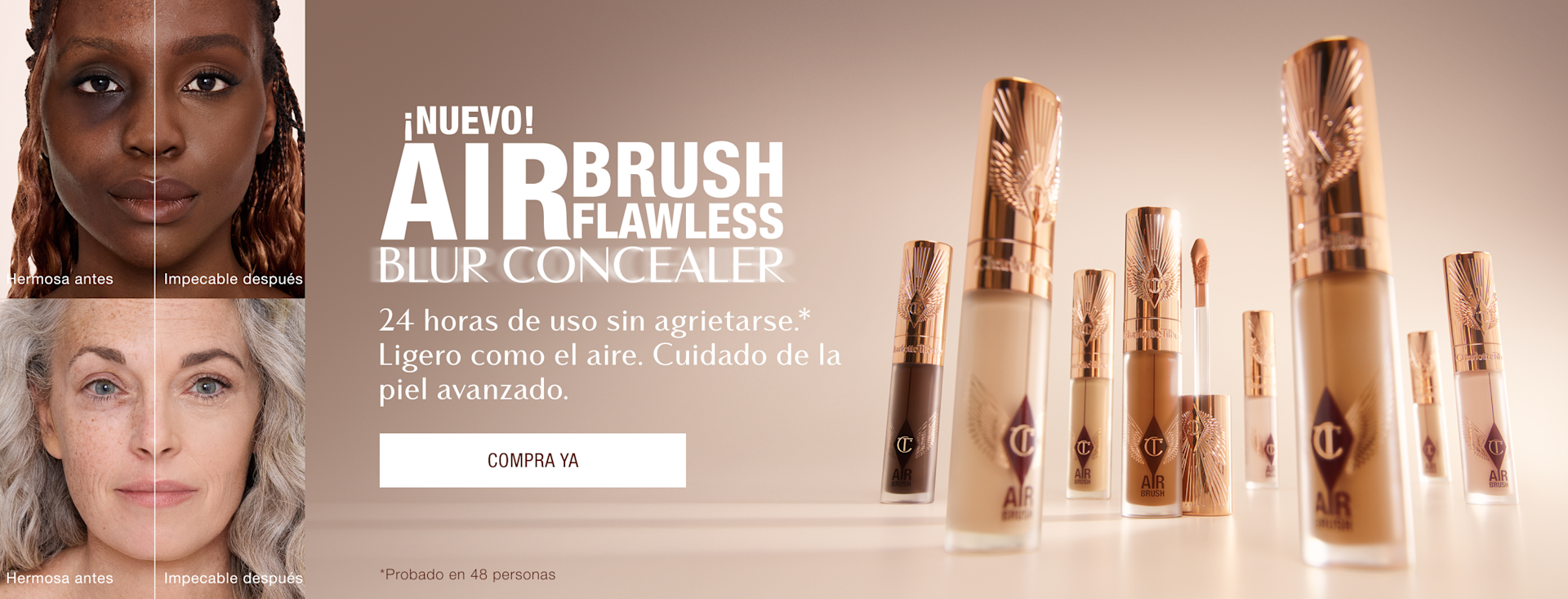 ¡NUEVO! AIRBRUSH FLAWLESS BLUR CONCEALER 24 horas de uso sin cuartearse. *Ligero como el aire. Cuidado de la piel avanzado ¡NUEVO! AIRBRUSH FLAWLESS BLUR CONCEALER 24 horas de uso sin cuartearse. *Ligero como el aire. Cuidado de la piel avanzado