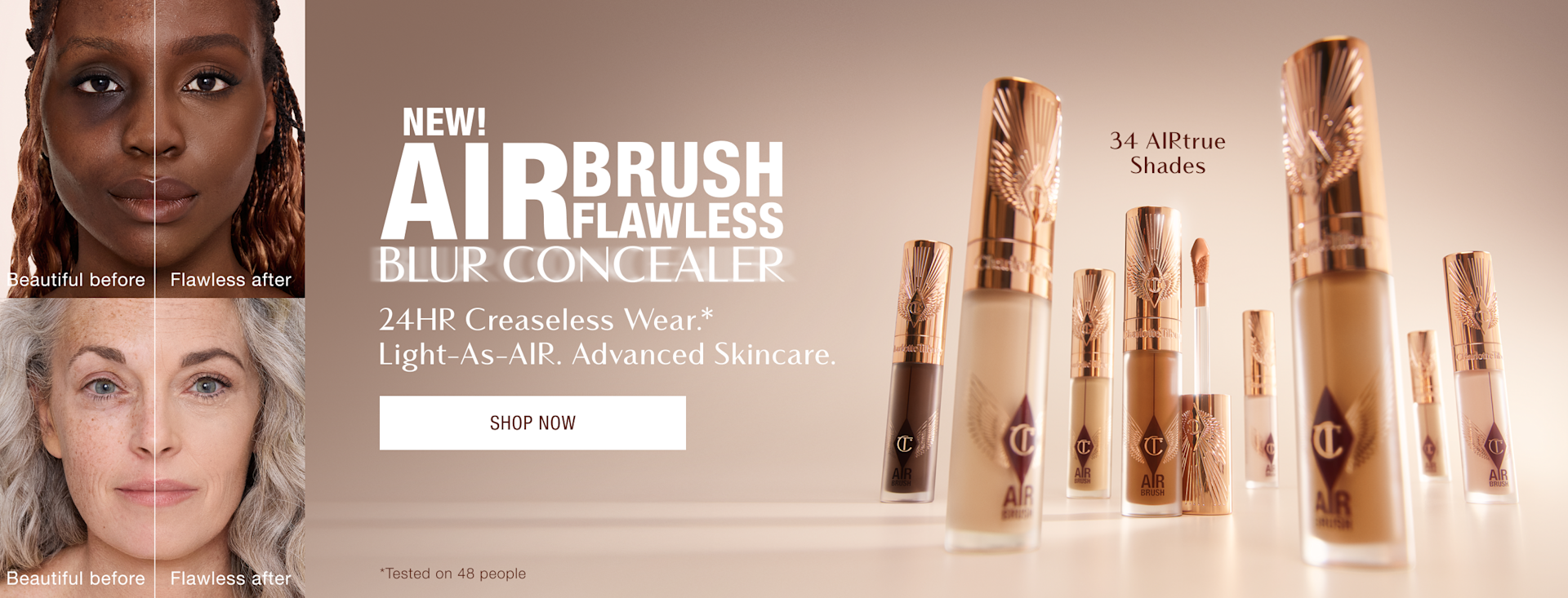 NEW! AIRBRUSH FLAWLESS BLUR CONCEALER 24HR Creaseless Wear.* Light-As-AIR. Advanced Skincare. NEW! AIRBRUSH FLAWLESS BLUR CONCEALER 24HR Creaseless Wear.* Light-As-AIR. Advanced Skincare.