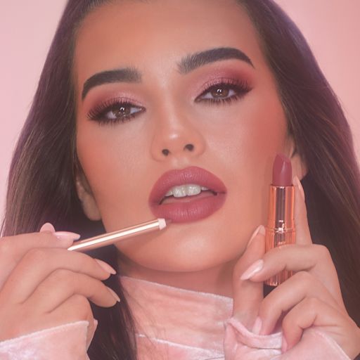 Lip Cheat Pillow Talk Medium Lip Liner on model Lip Cheat Pillow Talk Medium Lip Liner on model