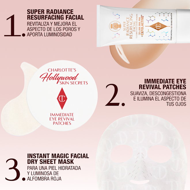 ESUS EYE PATCHES + MASK + RESURFACER ROUTINE Charlotte's Hollywood Skin Secrets Kit