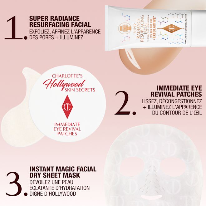 FR EYE PATCHES + MASK + RESURFACER ROUTINE Charlotte's Hollywood Skin Secrets Kit