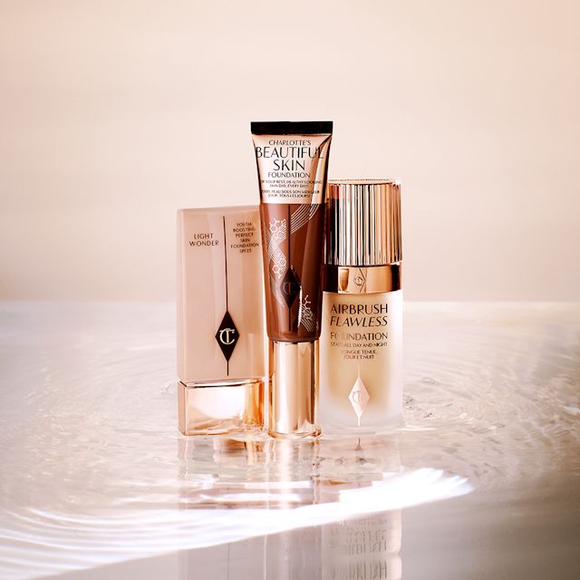 Charlotte's Foundations still life Charlotte's light, medium and full-coverage foundations