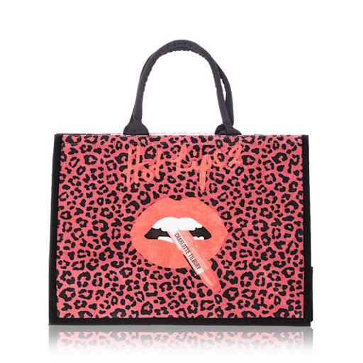 Hot Lips 2 Tote Bag- The Timeless Leopard in Modern Red Leopard Hot Lips 2 Tote Bag- The Timeless Leopard in Modern Red Leopard