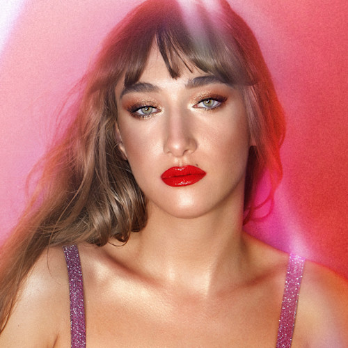 The Icons Model Image - Bella pink background PDP Model image showcasing The Icons Eye Palette Look
