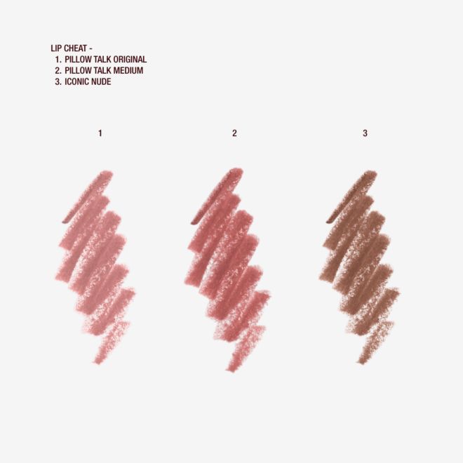 Three swatches of Charlottes Lip Cheats Three swatches of Charlottes Lip Cheats
