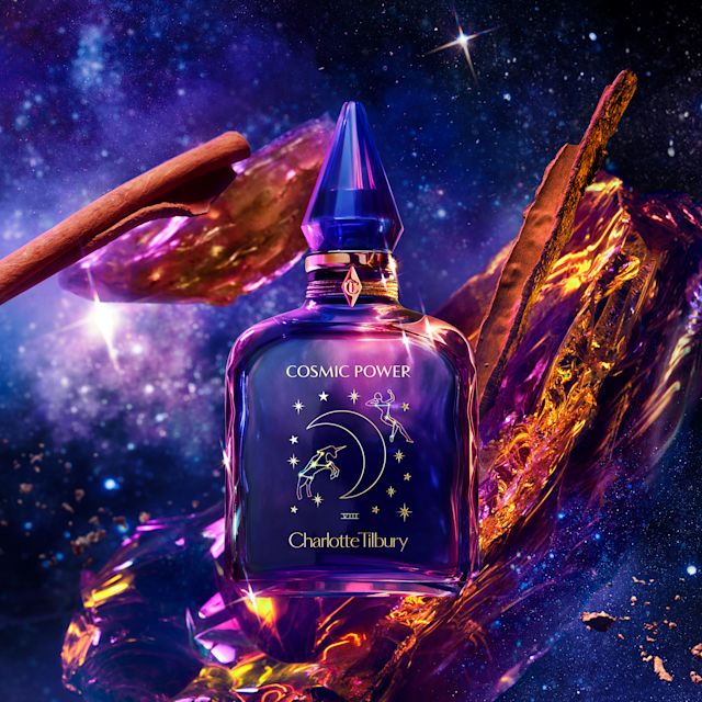 Cosmic Power art Cosmic Power fragrance bottle artwork with celestial backdrop