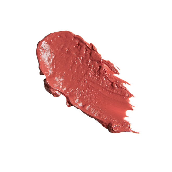 Swatch of a moisturising lipstick balm in a peach rose shade.
