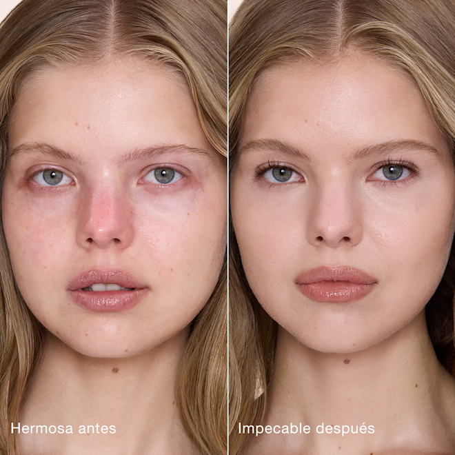 Antes y después de usar Airbrush Flawless Concealer en el tono 3 Fair Antes y después de usar Airbrush Flawless Concealer en el tono 3 Fair