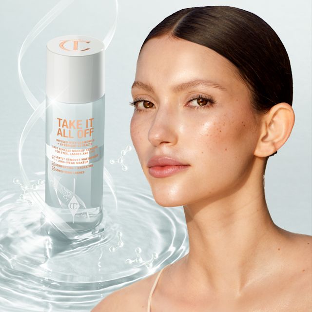 Edna Take It All Off model shot Edna removing makeup with Take It All Off makeup remover