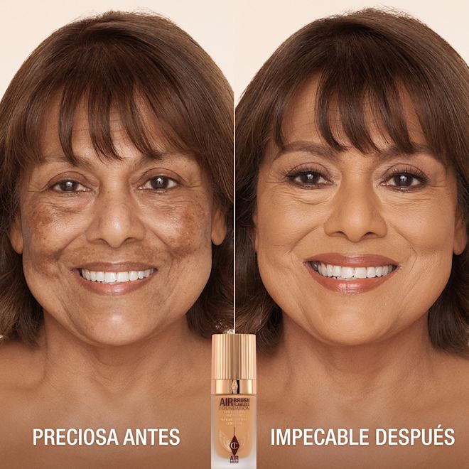 Antes y después de usar Airbrush Flawless Foundation 10 Neutral Antes y después de usar Airbrush Flawless Foundation 10 Neutral