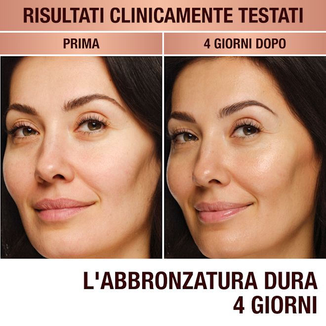 IT-GLOW-DROPS-B&A-OLIVE-4-DAYS Charlotte's Glow-O-Meter. Use 2-4 drops for a natural glow, 5-8 drops for a golden bronze glow and 9-12 drops for a deep bronze glow.