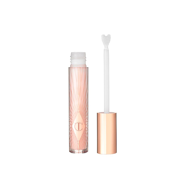 Collagen Lip Bath Refresh Rose packshot for blog Collagen Lip Bath plumping-effect lip gloss in clear, high-shine Refresh Rose