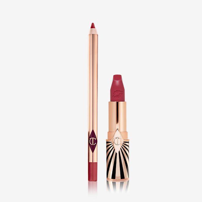 luscious lip slick Amazing Amal open packshot luscious lip slick Amazing Amal lipstick and lip liner