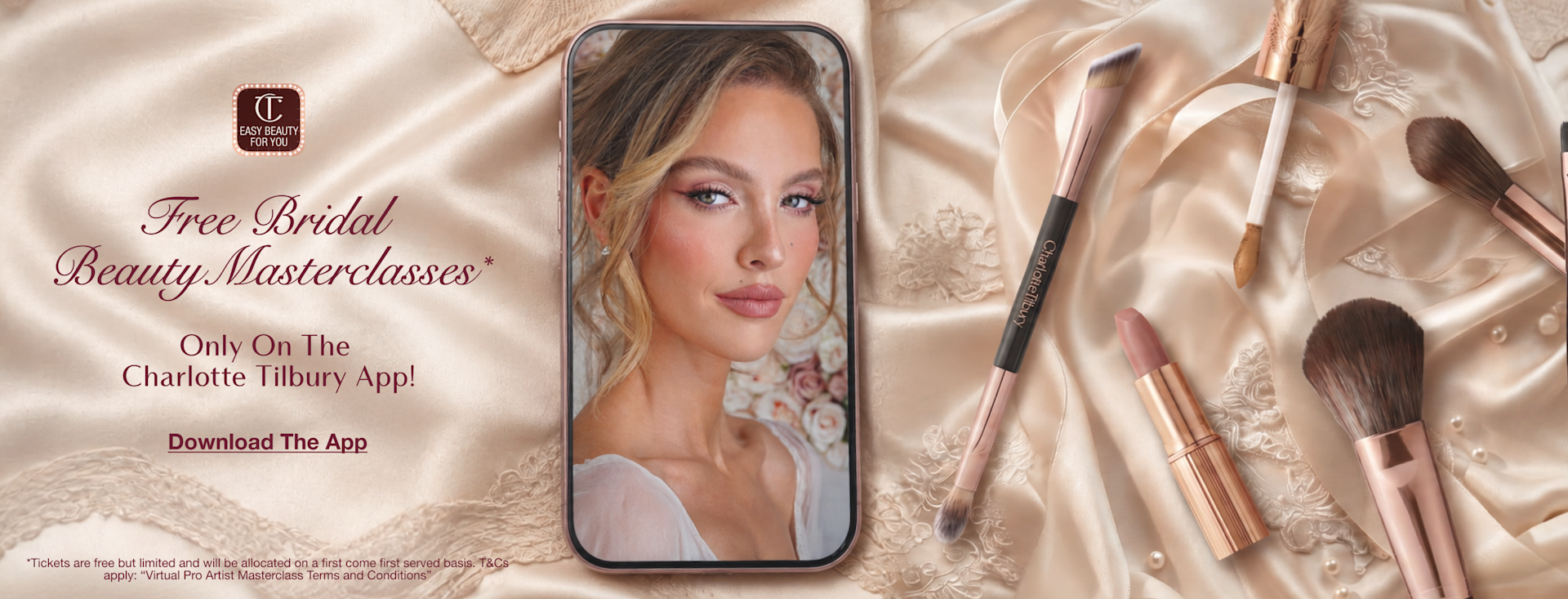 Free Bridal Beauty Masterclasses* + App Exclusive Bridal Competition** Only On The Charlotte Tilbury App! Book Now Free Bridal Beauty Masterclasses* + App Exclusive Bridal Competition** Only On The Charlotte Tilbury App! Book Now
