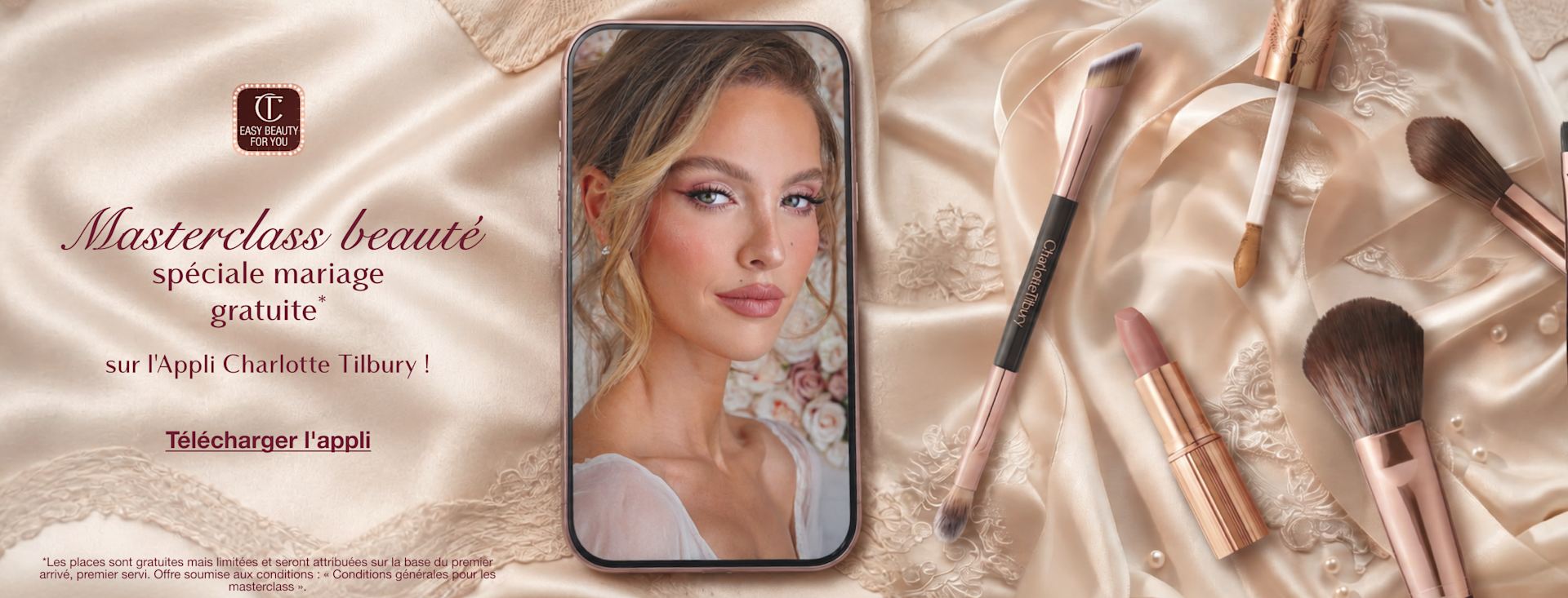 Free Bridal Beauty Masterclasses* + App Exclusive Bridal Competition** Only On The Charlotte Tilbury App! Book Now Free Bridal Beauty Masterclasses* + App Exclusive Bridal Competition** Only On The Charlotte Tilbury App! Book Now