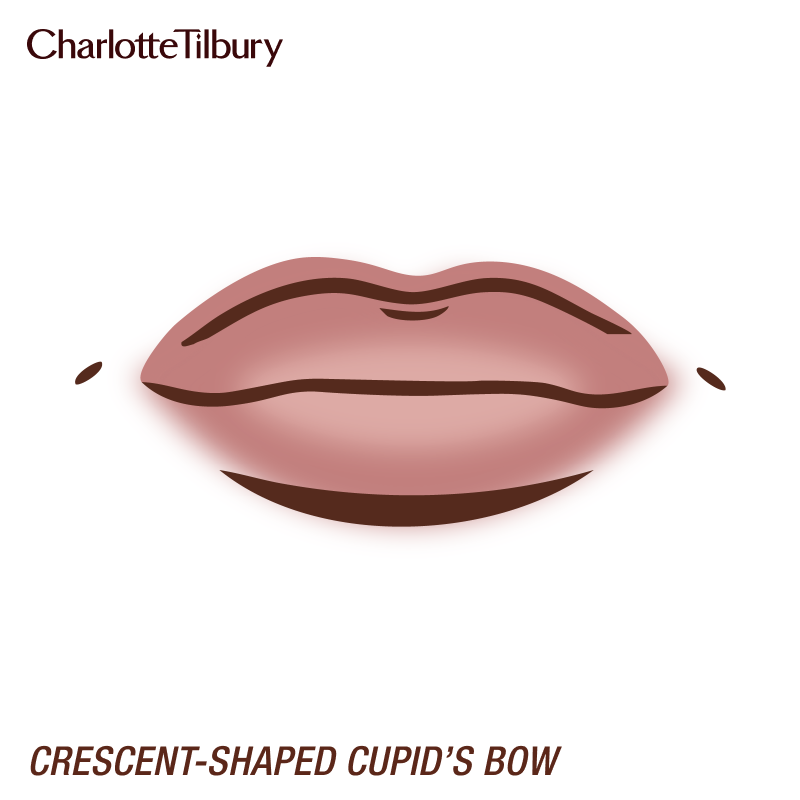 Crescent-shaped defined Cupid's bow Crescent-shaped defined Cupid's bow