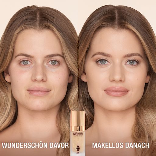 AIRBRUSH FLAWLESS FOUNDATION 4 NEUTRAL, VORHER UND NACHHER AIRBRUSH FLAWLESS FOUNDATION 4 NEUTRAL, VORHER UND NACHHER
