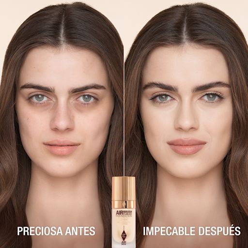 Antes y después de usar Airbrush Flawless Foundation 2 Warm Antes y después de usar Airbrush Flawless Foundation 2 Warm